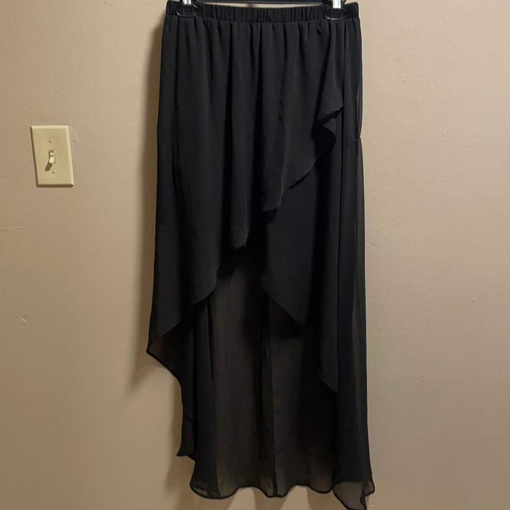 Women’s Size S black high- low maxi skirt
